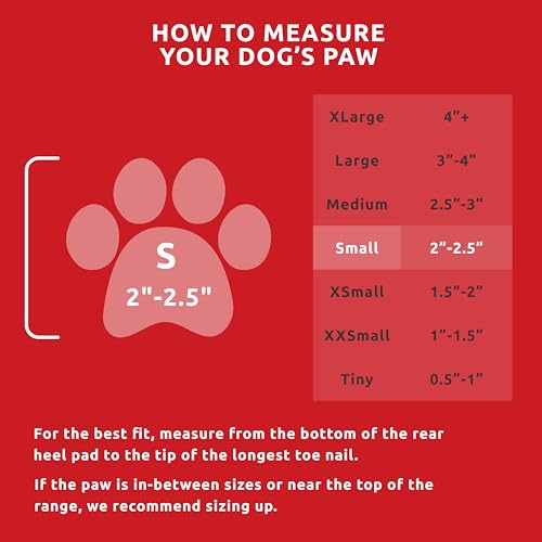 Pawz Durable All Weather Dog Boots, Red, Small
