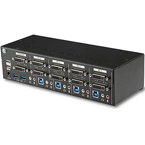 Startech.Com Switch Kvm Dvi A 4 Porte Dual-Monitor Dual-Link +Hub Usb 3.0 - 4K 60Hz - Switch Kvm Conforme Taa - 3