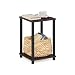 Furinno Turn-N-Tube End Table, Dark Cherry/Black
