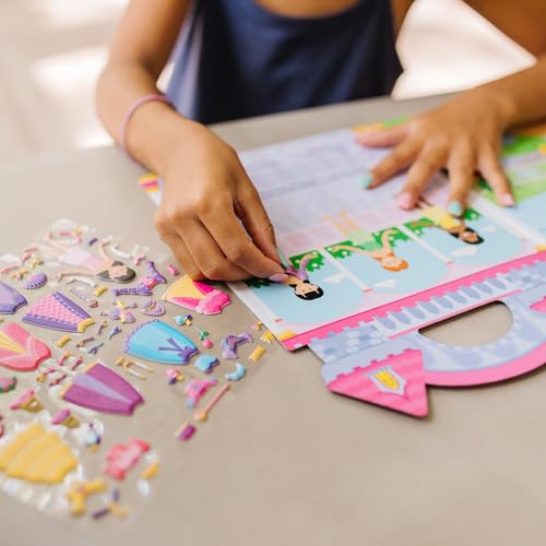 Image of Melissa & Doug Puffy Sticker Play Set - Princess, 67 Reusable Stickers with 2 Fold-Out Scenes, Restickable Fashion Activity Book, Mess Free Travel Toys for Kids Ages 4+, (Pack of 2)