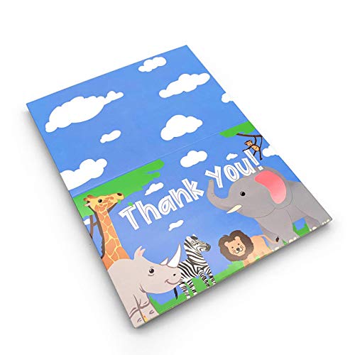 Tytroy (24 Pack) Baby Shower Thank You Jungle Zoo Safari Boy Or Girl Cards #TOP2