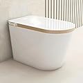 BONSAM Smart Toilet with Foot Sensor, Heated Seat and Air Dryer for Modern Bathrooms. Intelligent Tankless Toilet Features an Automatic Open/Close Lid and Seat, Remote Control.