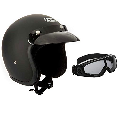 Mmg MGAH35 Motorcycle Helmet Open Face 3/4 Half Dot Classic Retro Style cover