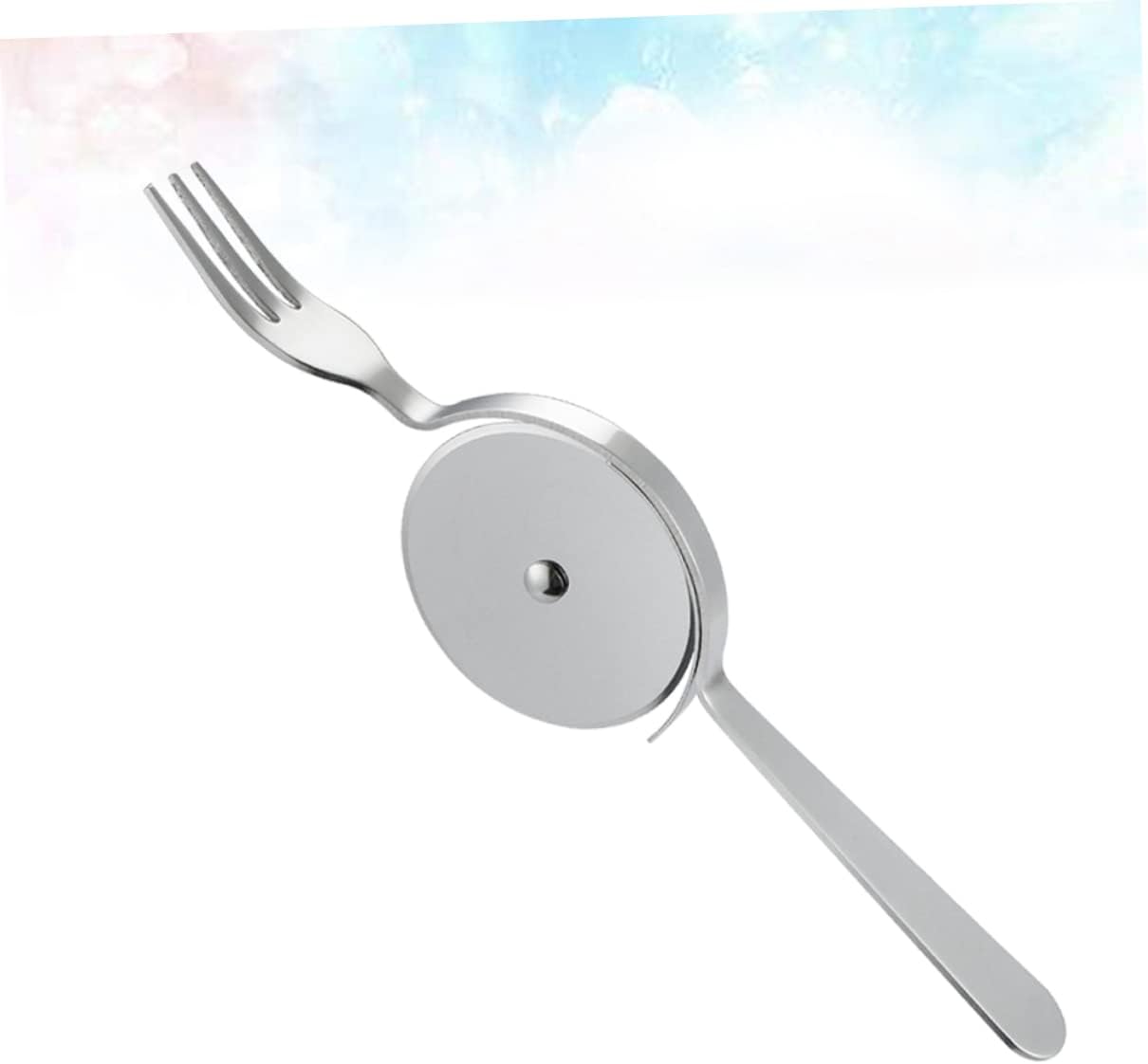 COLLBATH Pizza and Fork Tool Set Stainless Steel Pizza Wheel Cutter with Fork Cake Shovel Perfect for Kitchen