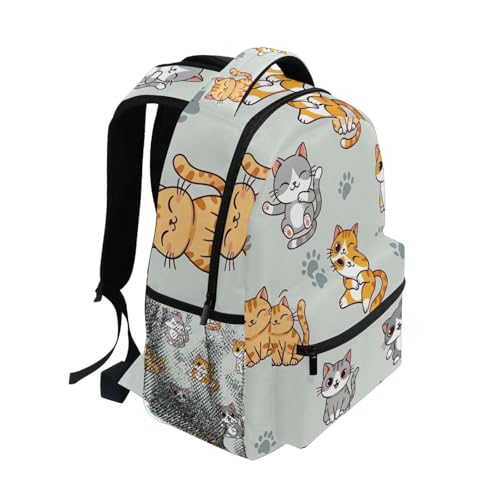 Kids Backpacks, Cute Cartoon Cats Lightweight Travel Bookbag for Boys Girls Back to School Essentials,16 in2