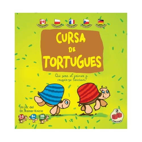 2Tomatoes Games | Cursa de Tortugues | Juego de Mesa Infantil | Estrategia,Astucia y Engaño | Haz Que tu Tortuga Llegue la Primera | Emocionante | 2-5 Jugadores | 5 Años | Catalán | Animales,Carreras