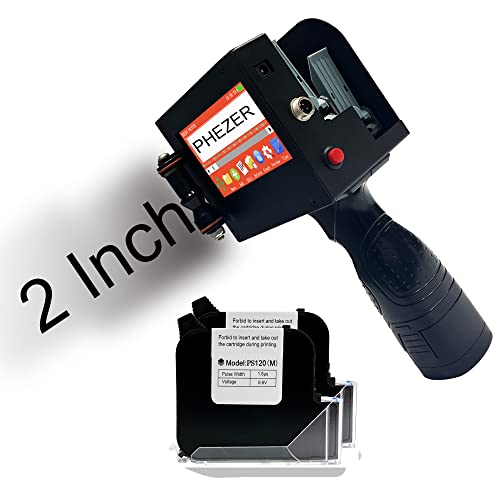 Phezer Dual Nozzle Large Charater Handheld Inkjet Printer P50, 2