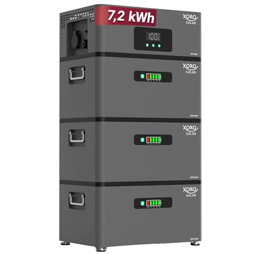 XORO SOLAR Atlas-F 7200 Wh AC-gekoppelter Solarspeicher für Balkonkraftwerk und Dachanlagen 2400W Lade-/Entladeleistung Notstrom IP65 App-gesteuert erweiterbar auf 12 kWh