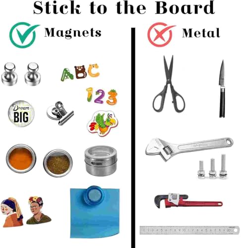 Raweao Pizarra Magnética de Pared, Panel Magnético para Imanes, Soporte de Pizarra de Metal para Pared, Acero Inoxidable 30x43.5x0.08cm (Acero Inoxidable - 1 Paquetes)