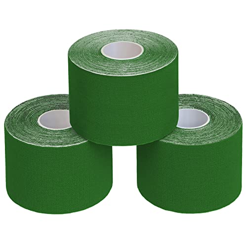 BB Sport 3 Rollos Cinta Kinesiología Tape Muchos Colores 5 m x 5 cm Cinta Muscular E- Book Ejemplos Aplicación, Color:verde Cover
