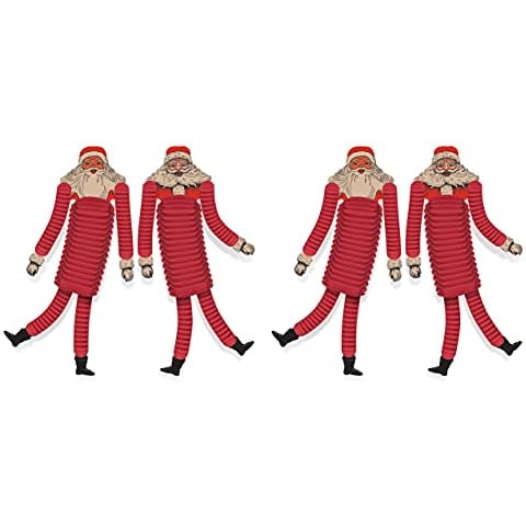 Beistle 20059 Vintage Santa Claus Tissue Paper Dancers 4 Piece Christmas Party Decorations, 21", Red/Off-White/Black Cover