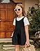 Arshiner Girls Jumpsuits Kids Fashion U-Neck Elastic Waist Rompers with Pockets Black for 9-10 Years