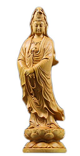 Amazon｜天然ツゲ観音像 (8.8 x 2.5 x 2.5インチ)｜仏像 オンライン通販