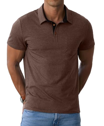 Image of Sailwind Men's Cotton Polo Shirts Short Sleeve Casual Summer Shirts Classic Collared Golf Shirt with Pocket
