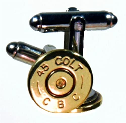 Mancuernas 45 Long Colt acabado en latón, par miniatura 4