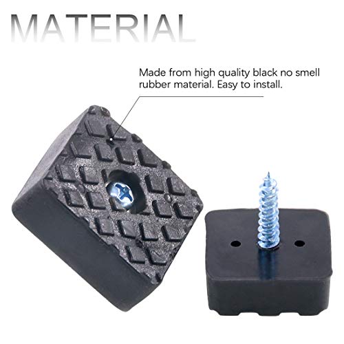 Swpeet 80Pcs Black 22mm & 30mm Square Shape Furniture Pads with Screws - Image 3