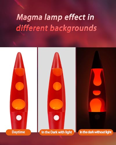 Image of Vanful 16 Inch Liquid Motion Lamp for Adults and Kids, Large Red Magma Motion Lamp with Orange Wax for Boys Girls Room Party Decor, Big Night Light Lamp 16 inch Suitable for Placing in Bedroom