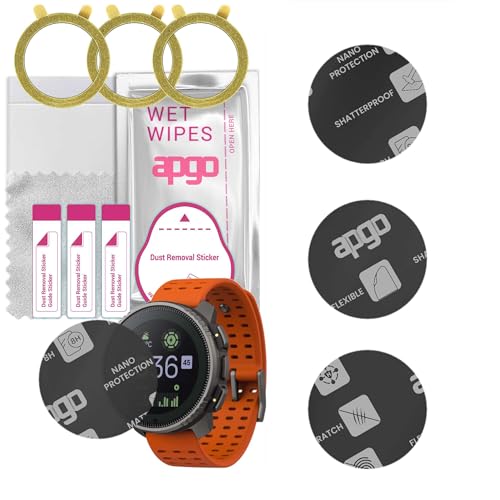 apgo 3x MATTE Cristal protector híbrido compatible con Suunto Vertical, nano cristal flexible, gran sustituto del cristal templado, resistente a arañazos, pegamento completo.