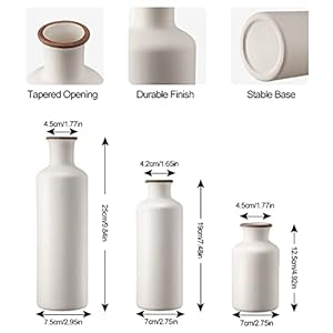 3pcs ceramic vases rustic decorative flower vases set for modern farmhouse decoration living room centerpieces and events table bookshelf mantel and entryway decor white  urban country home decor