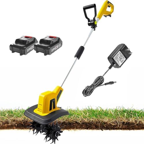 Rotavatore del tiro da giardino a cordone, potente coltivatore del suolo per una batteria massima da 20 V, larghezza di lavoro di 22 cm, profondità di lettere 16 cm, timone da solo per giardino