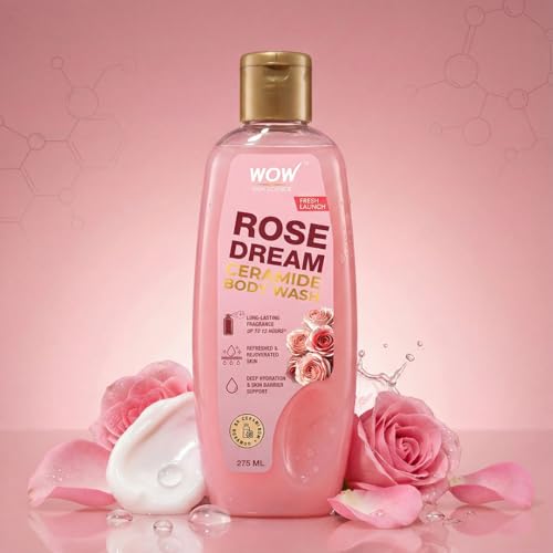 Image of WOW Skin Science Rose Dream� Ceramide Body Wash | Ceramide for Deep Hydration & Skin Barrier Support | Himalayan Rose for a Petal-Soft Feel | Up To 12-Hour Long-Lasting Freshness | 275ml