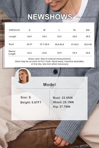 Image of Newshows Womens Fall Fashion 2024 Wool Blended Cardigan Sweater Button Down Long Sleeve Knit Outerwear Coats