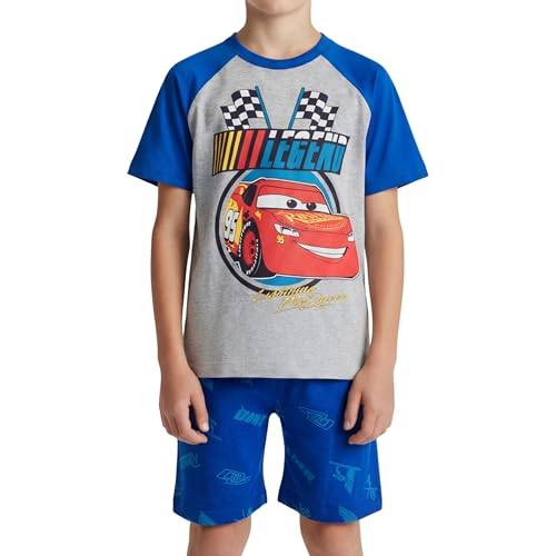 Disney Pixar Cars Pijamas para Niño, Lightning Mcqueen Camiseta Manga Corta y Pantalon Corto Algodon, Tallas 3 a 6 Años (FR/ES, Edad, 6 años, Regular, Azul)