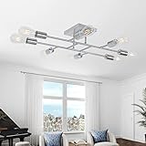 TULUCE 8 Light Ceiling Light Modern Metal Chrome Sputnik Chandelier Semi Flush Mount Ceiling Lamp Ch