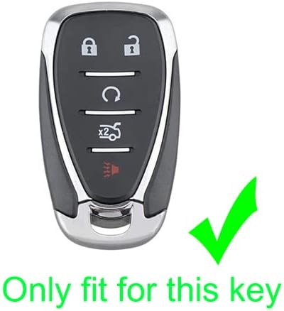Miniatura 2 de Kcpros 2 fundas para llavero inteligente de 5 botones compatibles con Chevrolet, Negro con blanco y negro con azul