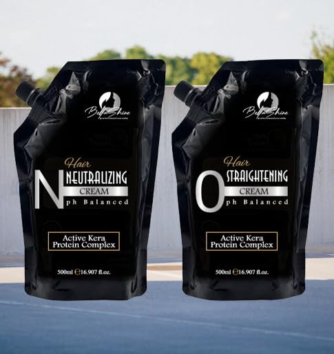 Bellashine Professional Hair Rebonding Cream Kit Permanent Straight 500Ml Each