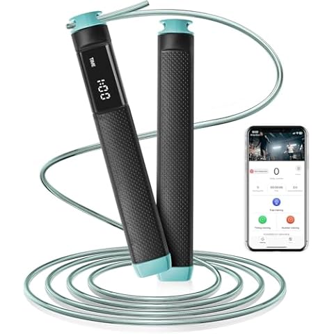 KYTO Smart Jump Rope, High Speed Jump Rope with Counter, Workout Jumping Rope with Steel Ball Bearings, Adjustable Length Speed Skipping Rope, Skipping Rope with App, Fitness Gifts for Adults, Kids Cover