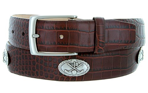 Joseph Club Classic_Genuine Full-Grain Cowhide Leather Designer Dress Belt with Golf Conchos