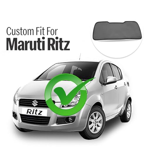Image of Autofact Dicky Curtain for Maruti Ritz | Custom Fit Rear Windshield Sunshade | UV & Heat Protection | Foldable Mesh | Privacy & Cooling Car Accessory