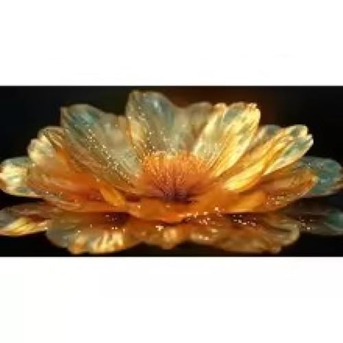 Peinture sur toile moderne de luxe fleurs dorées TONGYINLI cadre 80x160cm pour salon