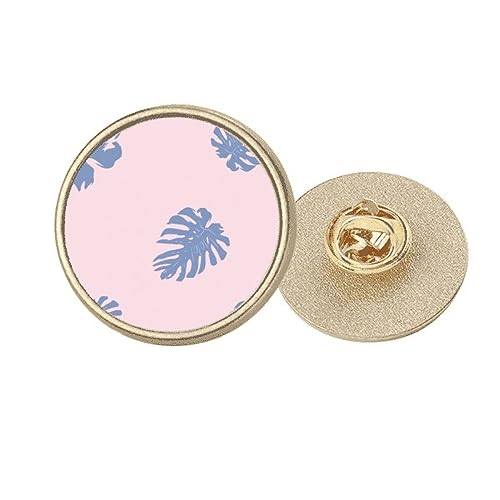 Épingle ronde artistique en métal doré et laque bleue taille M