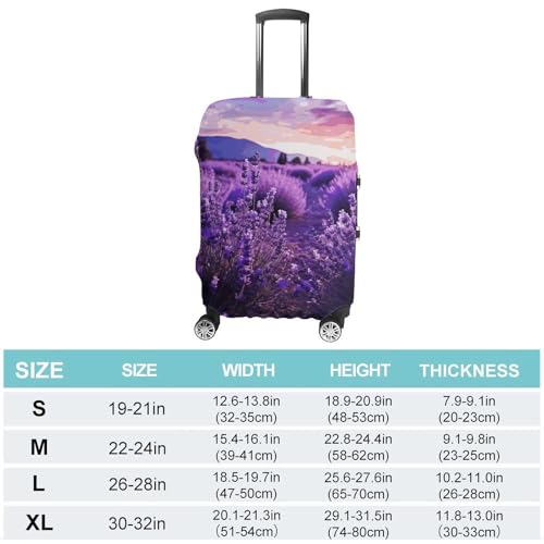 Purple Lavender Printed Luggage Cover Protector, Fits 18-32 Inch Luggage2