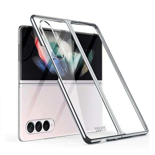 Wuzixi Funda para Samsung Galaxy Z Fold 3, Súper Ligero Elegante Fina Carcasa, Anti-arañazo, Caso de Duro Cover Case para Samsung Galaxy Z Fold 3.Plata