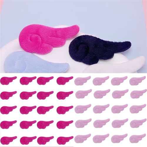 20PCS Lovely Plush Wing Shaped Patches Do It Yourself Make Headbands Clothing Bag Hair Barrettes Wristband Sewing Decors