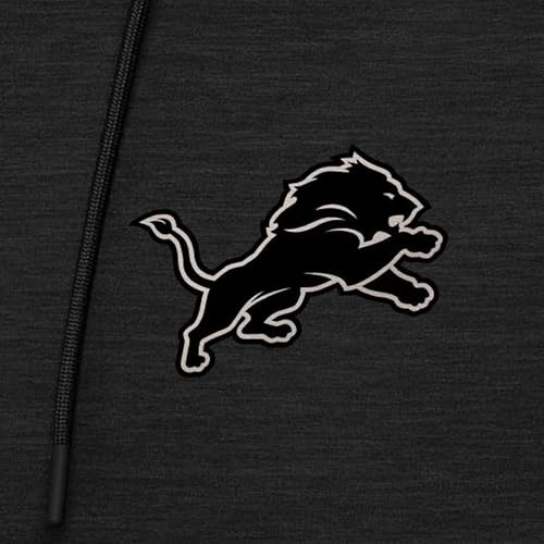 Antigua Men's Heather Black Detroit Lions Spikes Raglan Quarter-Zip Hoodie - Image 2