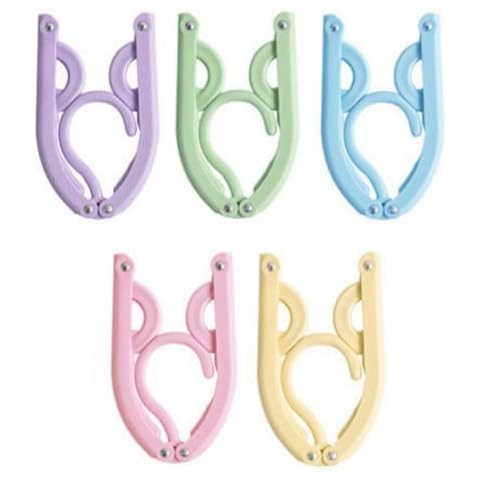 5 Pcs Portable Travel Hangers Folding Plastic Coat Hangers Non Slip Lightweight Hangers Folding Wall Mounted Drying Rack for Home Hotel Travel Camping Cover