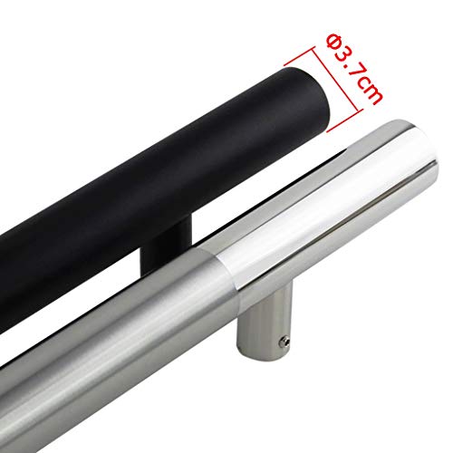 Poignée porte en verre push-pull inox noir 80x50cm - 4