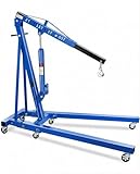 EliteEdge 2 Ton Hydraulic Engine Hoist Crane, Folding Heavy-Duty Cherry Picker with 6 Locking Wheels & 4 Boom Positions, for Truck/SUV Engines, Garage Workshop, Industrial Lifting (Net Wt. 157 lbs)