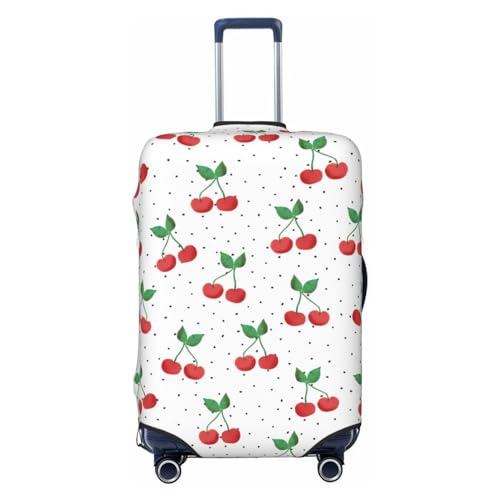 Pretty Cherries Travel Luggage Cover Fashion Elastic Washable Stretch Suitcase Protector Anti-Scratch Travel Baggage Covers Fits 25-28 Inch Luggage