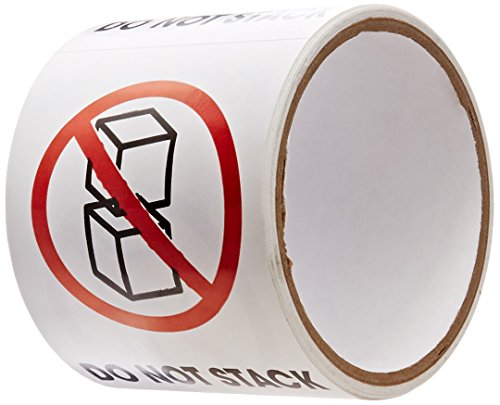 TapeCase Shipping Packing Labels Do Not Stack , Red White Black - 50 per Pack (1 Pack)