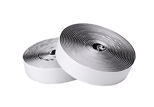 Hongxin LAttice Crochet et Boucle de Fixation Bande de adhésif autocollant, 2.5cm x 5m , 5 meter de long, (5m crochet & 5m boucle), 25 mm. de large, Noir,Black