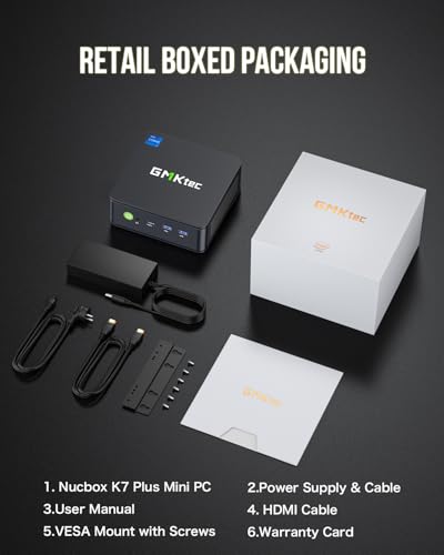 undefined GMKtec Mini PC, K7 Plus 13th Gen Intel Core i7-13620H (10C/16T, up to 4.9GHz), 32GB DDR5 RAM (16GB*2)/1TB PCIe SSD Mini Desktop Computer, i226V Dual LAN/USB-C/USB4.0/8K UHD/WiFi 6/BT5.2 の商品画像 7