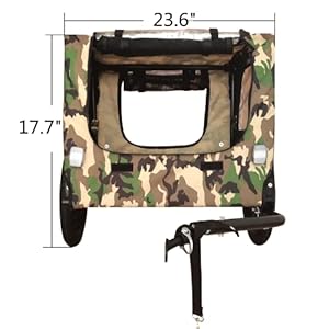   Foldable-Bicycle-Pet-Bike-Camouflage-Trailer-Bike-Dog-Trailer-Carrier-for-Pets-Pet-Bike-Trailer-Small-Medium-Sized-Dogs-Bicycle-Carrier-Foldable-Frame-Supports-up-to-88-lbs