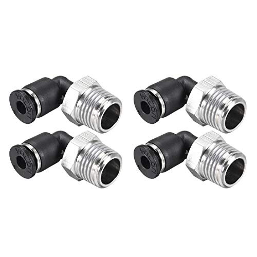 Codo macho de ajuste a presión de 4mm contra fugas en conexiones de rosca neumática 1/4 NPT 2