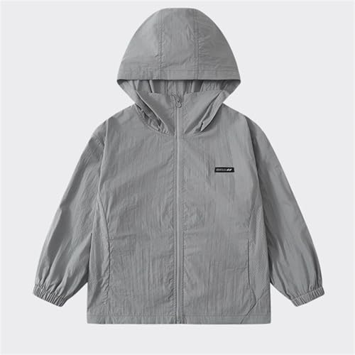 Boys Girls Sun Protection Hoodie Jacket Running Athletic Cooling Shirt Kids Long Sleeve Solid Color Zip Up Coat2