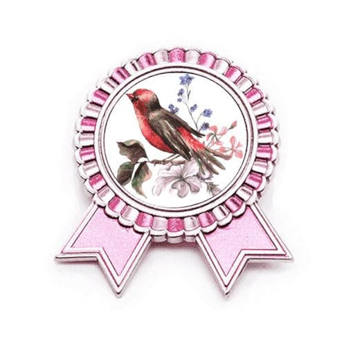 Broche branche d'oiseaux fleurs en métal rose, le cadeau idéal pour elle